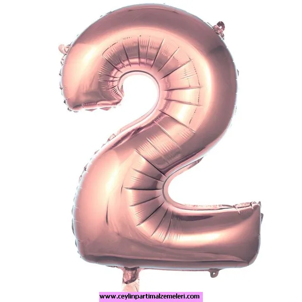 2 Rakam Rose Folyo Balon